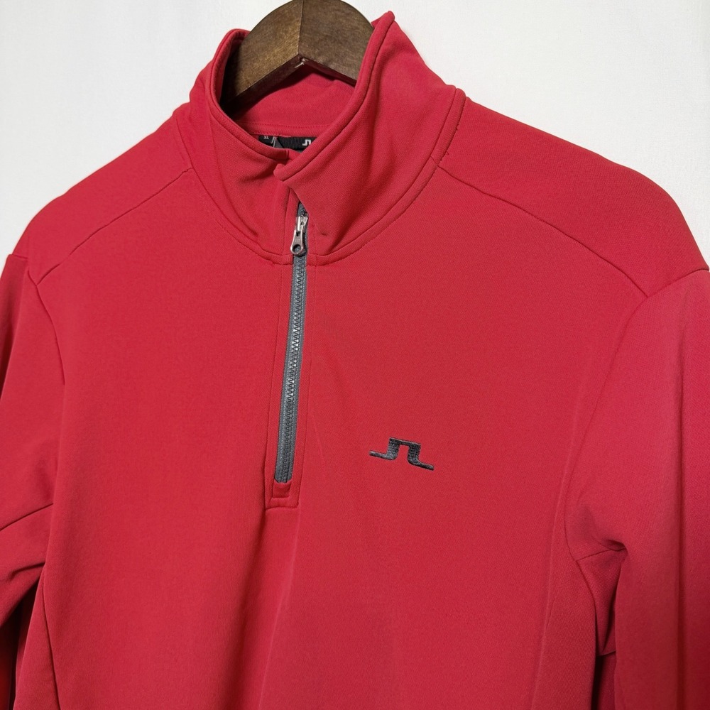 J.Lindeberg Kimball T-Neck Fieldsensor Mid-Layer Red Golf Quarter Zip XL